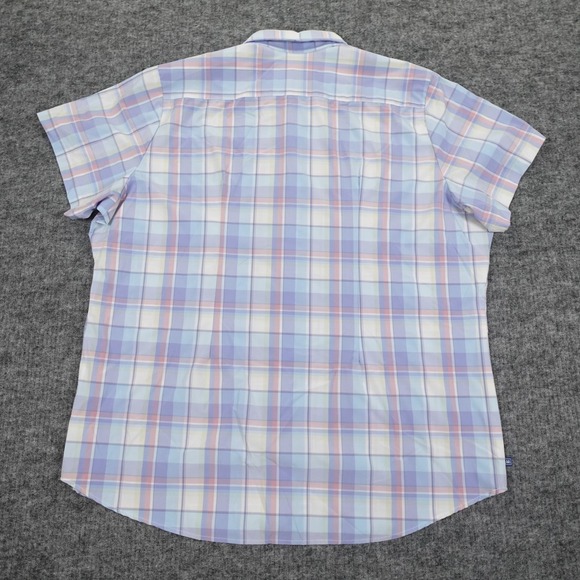 Mizzen+Main Leeward‎ Collection Shirt Mens XXL Blue Pink Plaid Short Sleeve USA - Picture 2 of 9